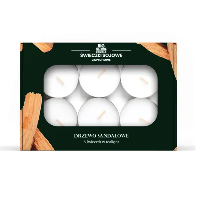 Big Nature �wieczki sojowa zapachowa tealight DRZEWO SANDA�OWE 6 szt.
