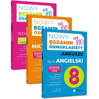 Pakiet Nowy Egzamin �smoklasisty. Arkusze: J�zyk polski, Matematyka, J�zyk angielski