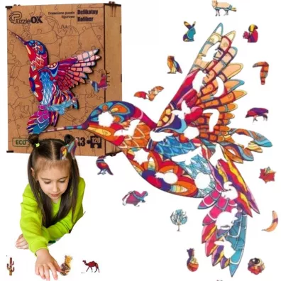 Puzzle drewniane eko 120 el. Delikatny koliber A3 Maksik