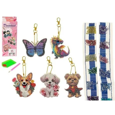 DIY breloczki z brekolami i diamencikami MIX Adar