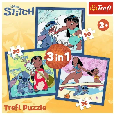 Puzzle 3w1 (20+36+50 el.) Czas ze Stitchem Trefl