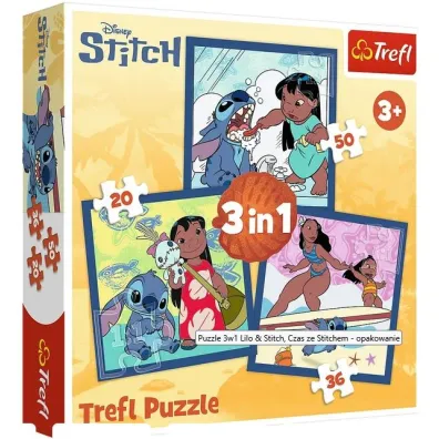 Puzzle 3w1 (20+36+50 el.) Czas ze Stitchem Trefl