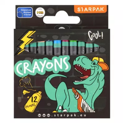 Kredki woskowe 12 kolor�w Skate Dino STARPAK 536296 12 szt.