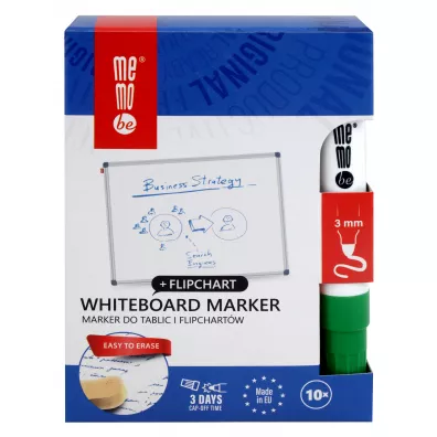 MemoBe Marker do tablic sucho�cieralnych i flipchart�w mm350 ko�c�wka okr�g�a zielony