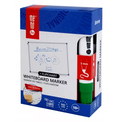 MemoBe Marker do tablic sucho�cieralnych i flipchart�w mm350 ko�c�wka okr�g�a zielony
