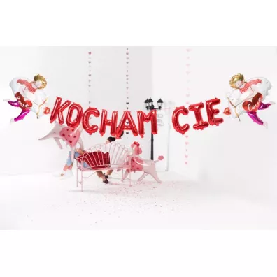 PartyDeco Balon foliowy Kocham Ci czerwony 285x40 cm