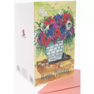 Fresh Karnet B6 z�ocony Urodziny kwiaty