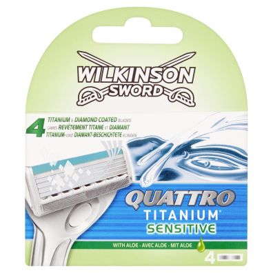 Wilkinson Quattro Titanium Sensitive zapasowe ostrza do maszynki do golenia dla mczyzn 4 szt.