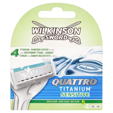 Wilkinson Quattro Titanium Sensitive zapasowe ostrza do maszynki do golenia dla m�czyzn 4 szt.