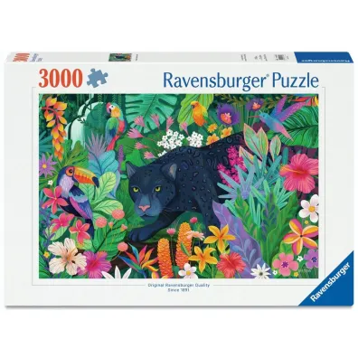 Puzzle 3000 Panther in the Blooming Jungle Ravensburger