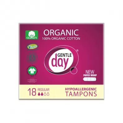 Gentle Day Tampons tampony 100% bawe�ny eco Regular 18 szt.