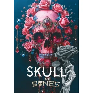 Kolorowanka A4 pionowa 8 obrazk�w Skull r�owe