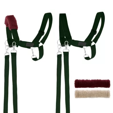 Kantar dla Hobby Horse wodze + futerka zielony Handlosfera