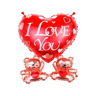 Godan Balon foliowy Serce I love you z misiami 43x4cm
