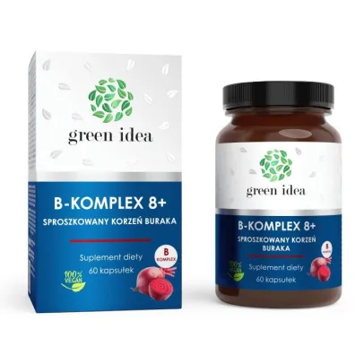 Green Idea B - Komplex 8+ sproszkowany burak Suplement diety 60 kaps.