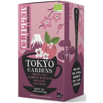 Clipper Herbata zielona ja�minowa o smaku brzoskwiniowym 20 x 2 g Bio