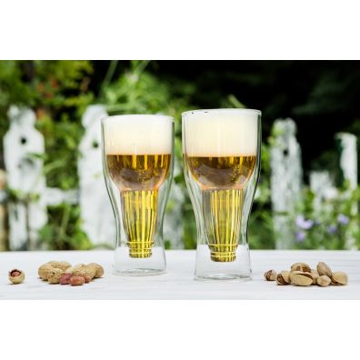 Vialli Design Szklanka do piwa z podwjn ciank Amo 20313 350 ml