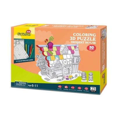 Puzzle 3D Domek do kolorowania Cubic Fun