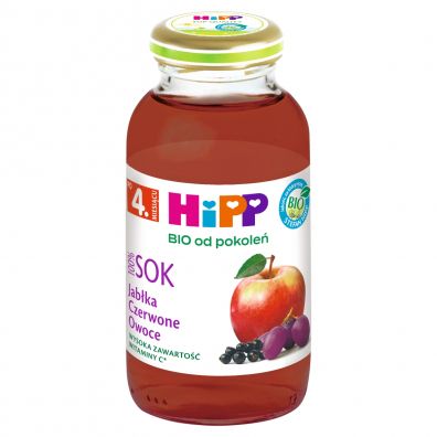 Hipp Sok 100% jabka czerwone owoce po 4. miesicu 200 ml Bio