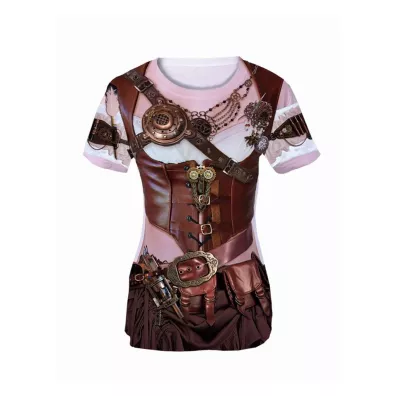 Koszulka z nadrukiem Steampunk Lady rozm. L