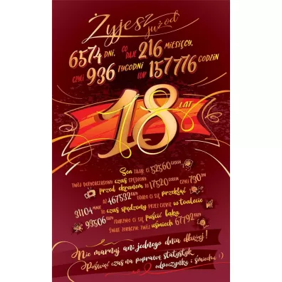 AbCard Kartka okoliczno�ciowa Urodziny 18 ST05