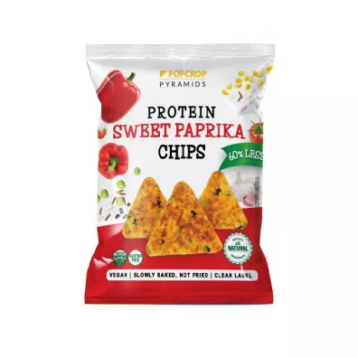 Popcrop Chrupki piramidki proteinowe o smaku sodkiej papryki bezglutenowe 60 g