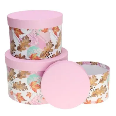 Rozette Pude�ko Flower Box r�owy 3 szt.