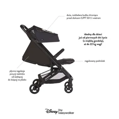 Easywalker Kompaktowy w�zek spacerowy ze zintegrowan� torb� transportow� Disney Buggy Go Mickey Diamond