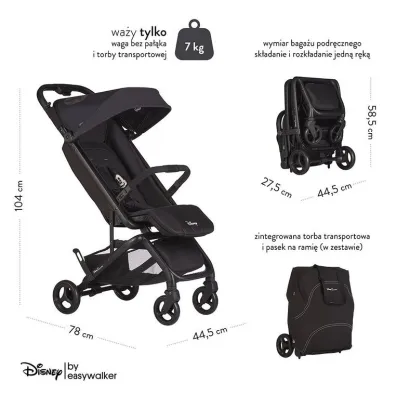 Easywalker Kompaktowy w�zek spacerowy ze zintegrowan� torb� transportow� Disney Buggy Go Mickey Diamond