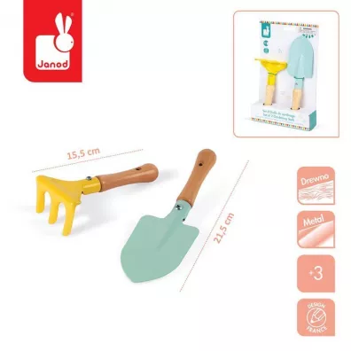 May ogrodnik Zestaw narzdzi ogrodowych opatka i grabki Janod