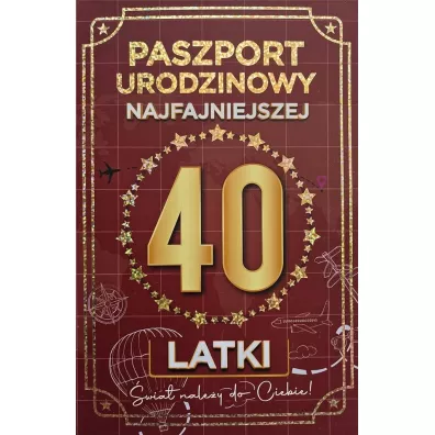 Yeku Karnet Urodziny 40 Nowy paszport damskie