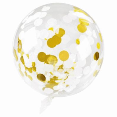 Arpex Balon z konfetti przeroczysty BLF2527 45 cm zoty, srebrny