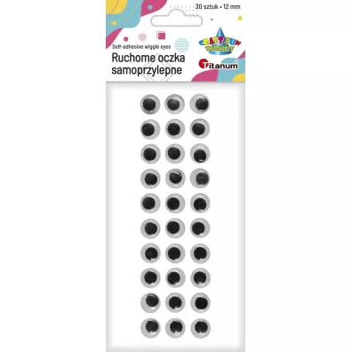 Titanum Oczy samoprzylepne bez rz�s okr�g�e 12 mm