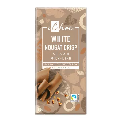 Ichoc Tabliczka nugatowa z krokantem z orzech�w laskowych 80 g Bio