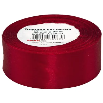 Brewis Wstka satynowa bordowa 38mm x 32m