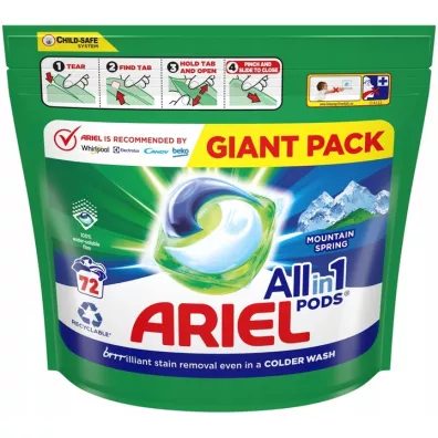 Ariel Kapsuki do prania All in 1 pods Mountain spring 72 szt.