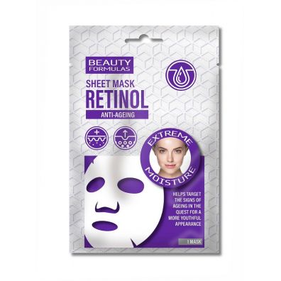 Beauty Formulas Retinol Anti-Ageing Sheet Mask nawilajca maska w pachcie do twarzy
