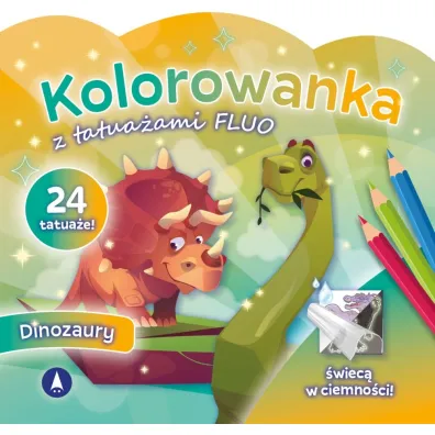 Malowanka 200X190 Kolorowanka z tatua�ami FLUO Dinozaury SKRZAT 077643