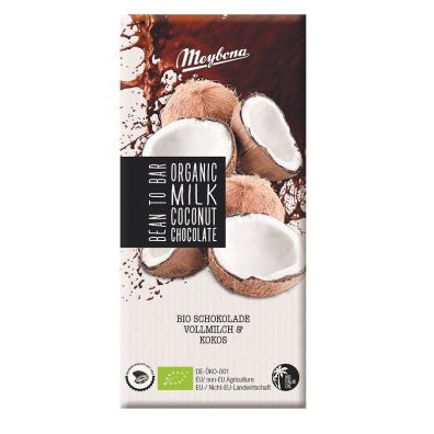 Meybona Czekolada mleczna z patkami kokosowymi 100 g Bio
