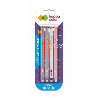 Happy Color Dugopis wymazywalny USZAKI, niebieski, 0.5 mm, 4 sztuki niebieski 4 szt.