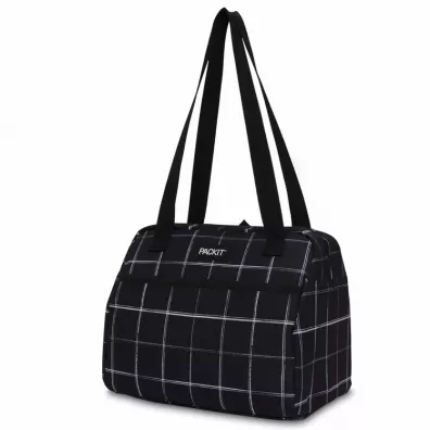 Pack It Torba termiczna na lunch z rczkami, czarna krata