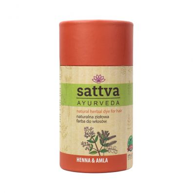 Sattva Natural Herbal Dye for Hair naturalna zioowa farba do wosw Henna & Amla 150 g