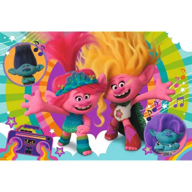 Puzzle dwustronne 24 el. Super Maxi. Weso�y dzie� Trolli Trefl
