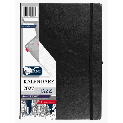 Kalendarz 2027 Jazz A4 dzienny czarny
