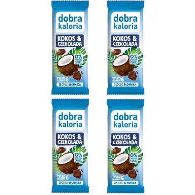 Dobra Kaloria Baton kokos i czekolada Zestaw 4 x 33 g