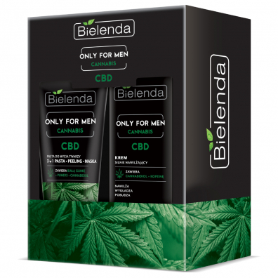 Bielenda Zestaw Only For Men Cannabis (krem + pasta do mycia twarzy) 50 ml + 150 g