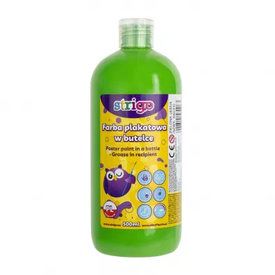 Strigo Farba plakatowa w butelce jasnozielona 500 ml