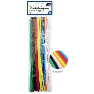 Interdruk Druciki kreatywne 30cm kolorowe 32 szt.