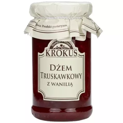 Krokus D�em truskawkowy z wanili� o obni�onej zawarto�ci cukru bezglutenowy 235 g