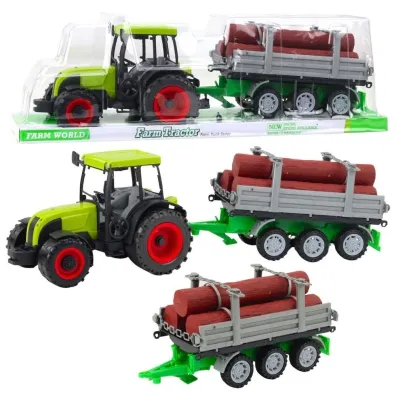 Traktor rolniczy z przyczep� do drewna LeanToys